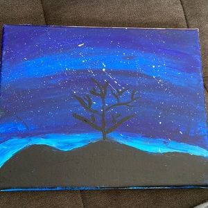 Cut painting blue